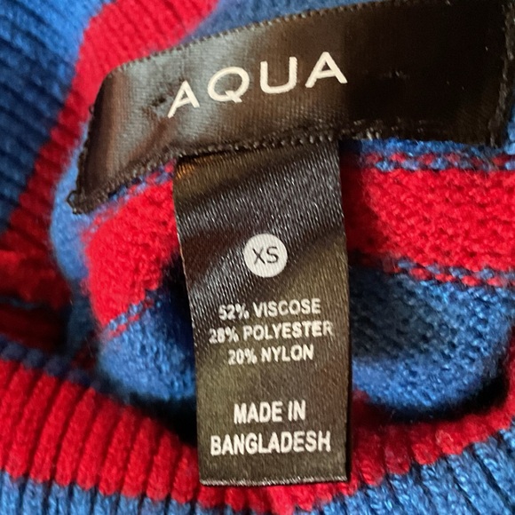 Aqua striped crop sweater, size XS - Picture 4 of 4